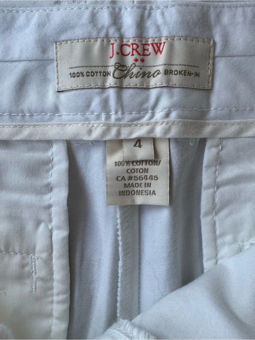 J. Crew White Tailored Chino Shorts